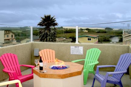 A propane firepit is provided for your enjoyment.